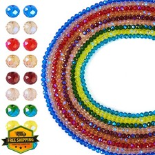 Elecrelive 4mm Glass Rondelle Beads Mixed Color 1110pc Faceted
