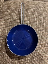 Vintage CHANTAL Cobalt Blue Enamel on Steel 8” Saute Fry Pan
