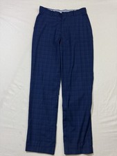 Tommy Hilfiger TH Flex Sz. 18 Blue Plaid Dress Golf Straight Leg Pants Big Boys