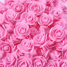 500PCS Foam Roses 3cm Artificial Foam Flower Heads DIY Rose Bear Decor Gift UK