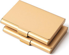 2 Pack Metal Business Card Holder Case, Aluminum Alloy Business Name Card Holder