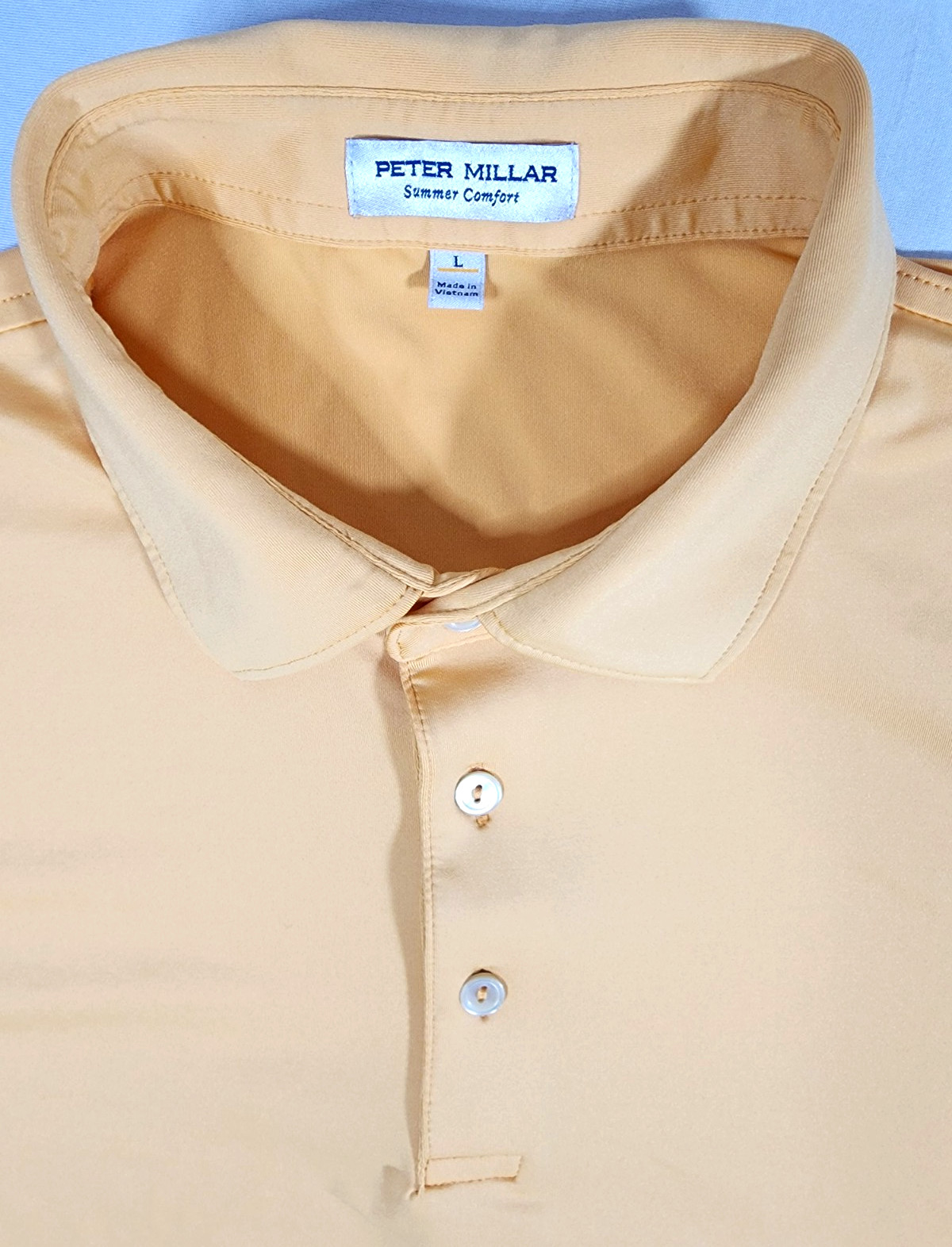 Peter Millar Summer Comfort Solid Jersey Polo Tan… - image 9