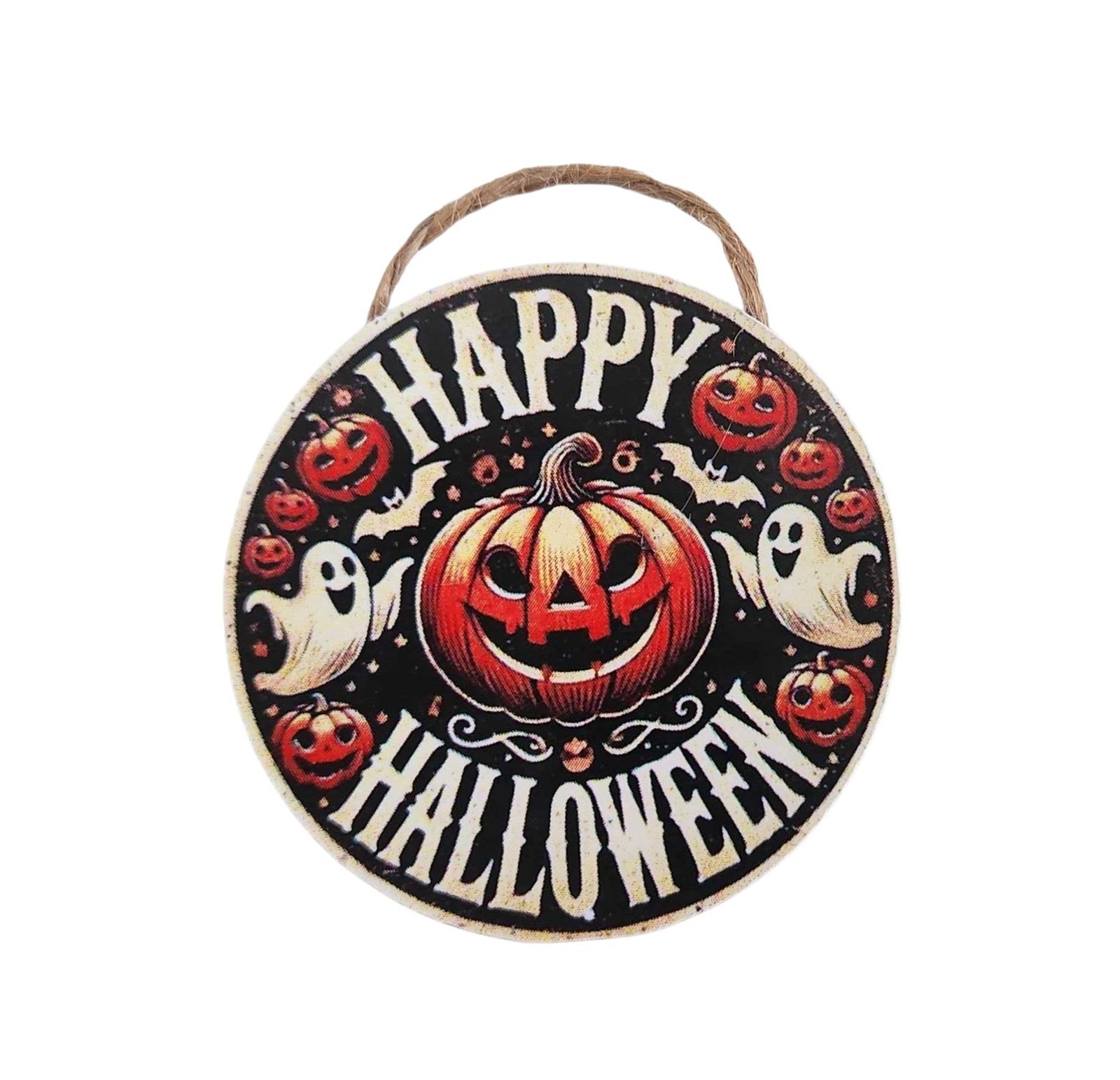 Dolls House Happy Halloween Door Wreath Porch Sign Spooky Autumn Fall  Accessory