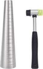 Bracelet Mandrel Sizer Set Including Iron Hammer Stainless Steel round Graduated