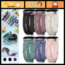 Floral Engraved Silicone Bands for Samsung Galaxy Watch 9/8, 6-Pack Soft Sport S