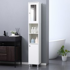 71" Slim Freestanding Bathroom Floor Cabinet Tower Organizer, White