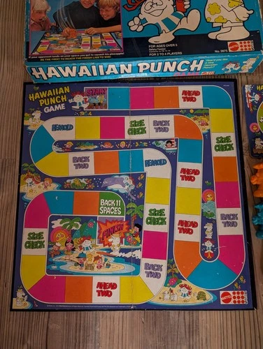ORIGINAL Vintage Mattel 1978 Hawaiian Punch Board Game Just Needs Clay