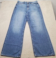 Vintage A ropostale Jeans Womens 12 Blue Denim Stretch Aero High Rise Wide Leg
