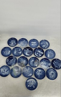 Bing & Grondahl Blue White Porcelain Christmas Collector Plates Mixed Lot