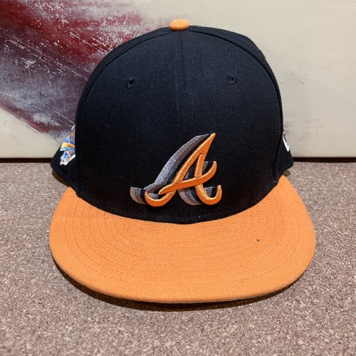 New Era Atlanta Braves SnapBack 9FIFTY Hat 1995 WS Patch Orange WHITE SPECKLE UV - Picture 1 of 7
