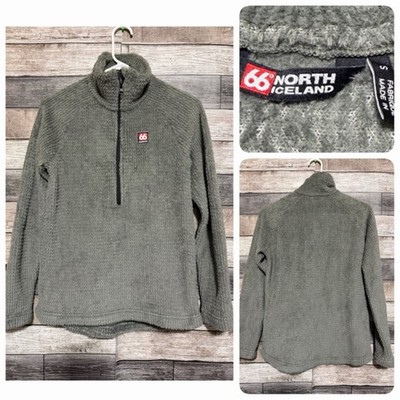 66° North Iceland Hrannar Zip Fleece Pullover Women s S Gray Green Lightweight