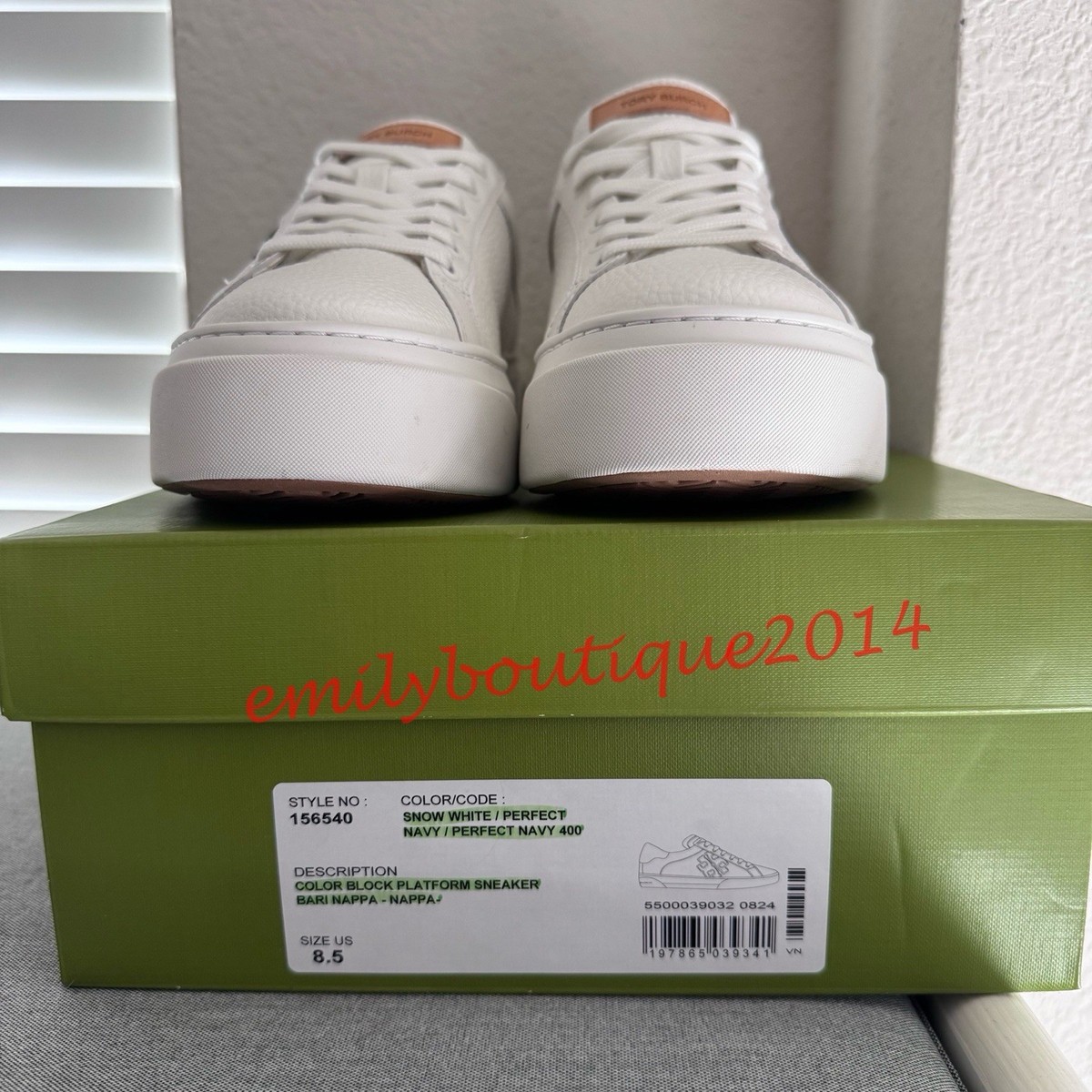 NIB Tory Burch Size 8.5 Signature Color Block Platform Leather
