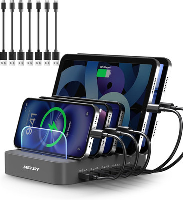 Charging Station for Multiple Devices : 5 Port Multi USB-A Charger Stations Mult
