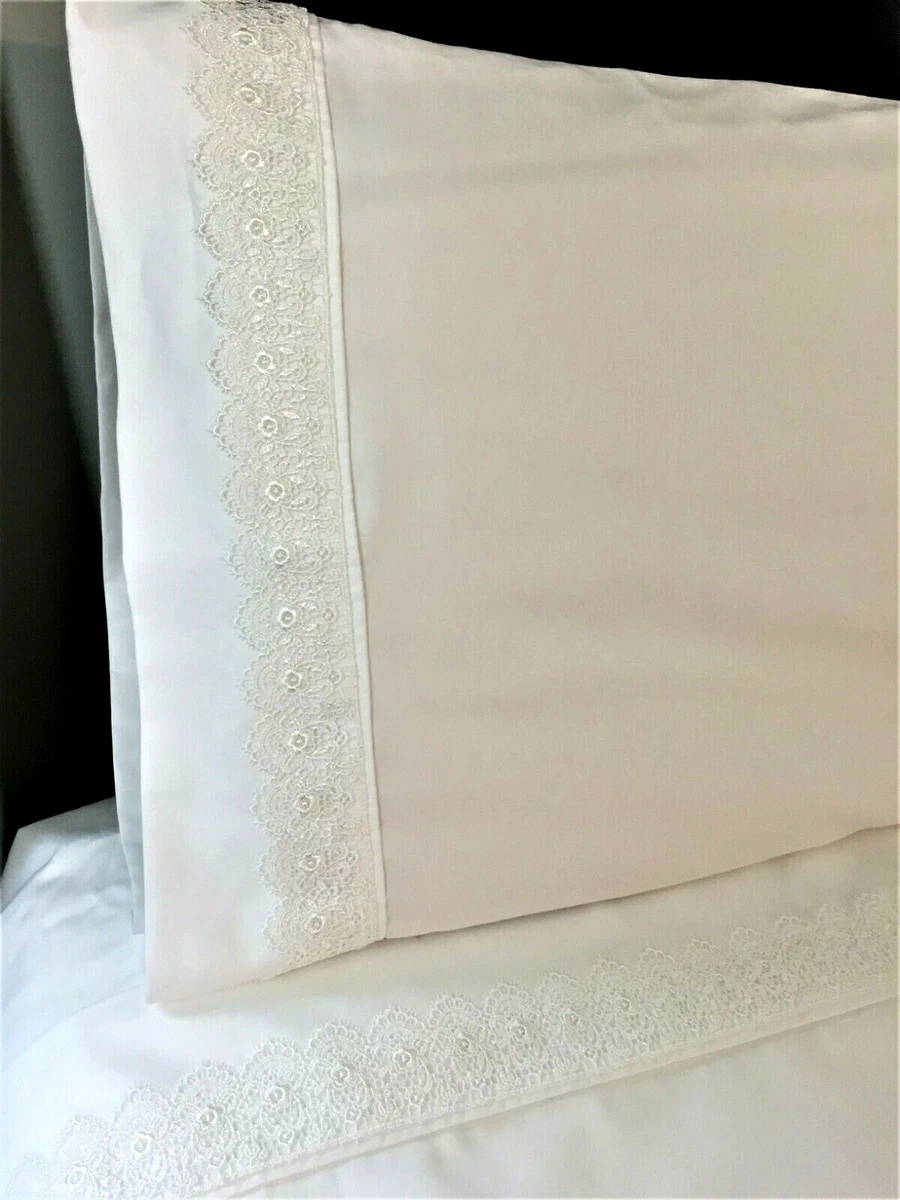 Lace trimmed sheets and pillowcases cheap