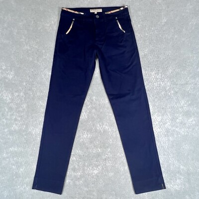 Burberry Pants Womens 28 Navy Blue Nova Check Chino Nautical