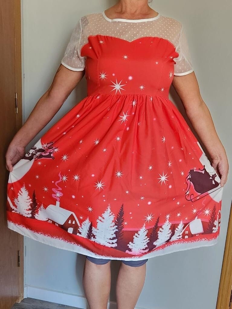 Womens - Santa & Reindeer Christmas Night Holiday Party Dress - Size XL |  eBay