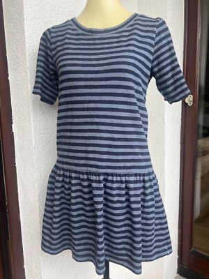Kleid von Artisan NY Blau Gestreift Streifen Gr. S 36 Mini Volant Kurzarm