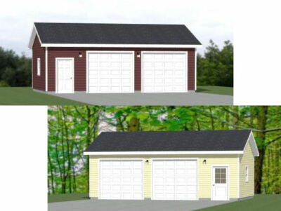 30x20 2-Car Garage -- 600 sq ft -- PDF Floor Plan -- Model 2 and 2D