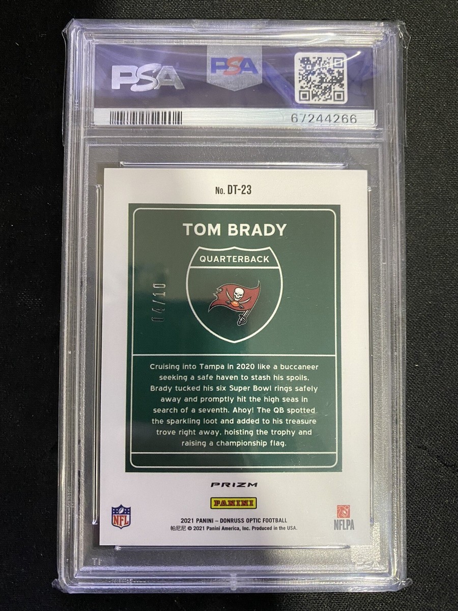 Tom Brady Gold Downtown /10 2021 Donruss Optic DT23 SSP PSA