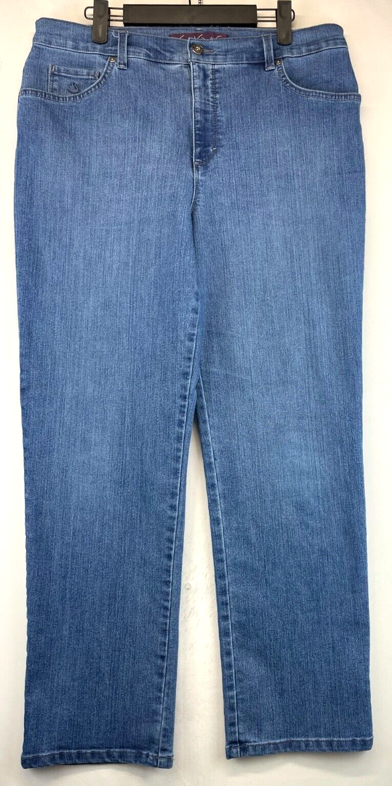 Gloria Vanderbilt Womens Amanda High Rise Straight Jeans Size 14P 2423