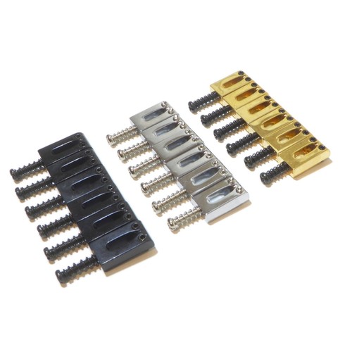 Sillines de guitarra para puente / trémolo 6 en cromo negro u dorado 10,5 mm de distancia - Imagen 10 de 30