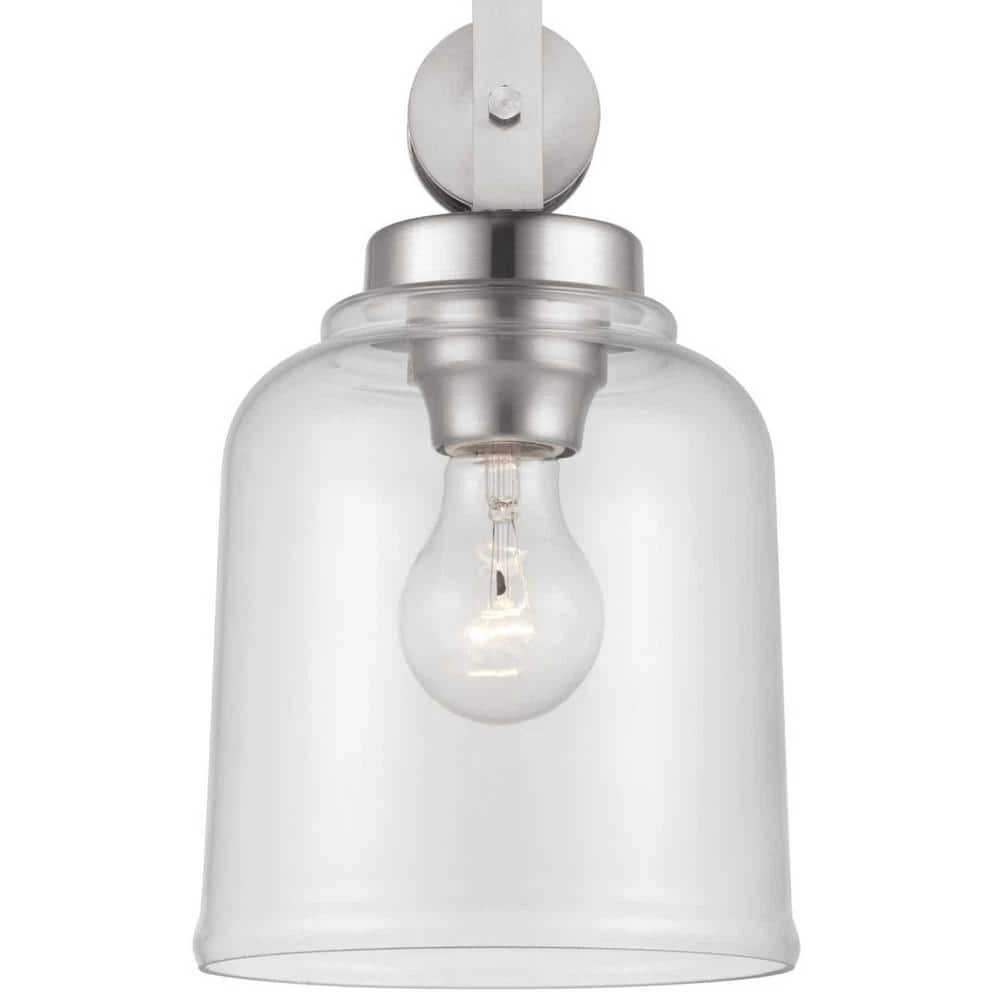 Knollwood 1 Light Brushed Nickel Mini Pendant by Home Decorators