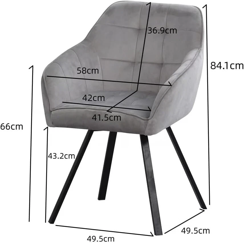 2x Esszimmerstuhl Alexander Stuhl Küchenstuhl mit Armlehne drehbar - Bild 3 von 3