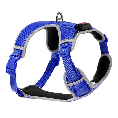 New X Large Blue LED Dog Harness Light Up Adjustable Flashing Safety Belt Collar - Picture 15 of 15