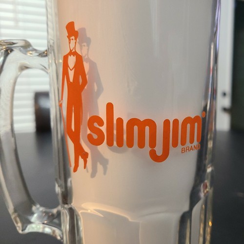 Vtg 90 Chicago Bears Slim Jim Collectors Series Large Think Glass Stein Beer Mug - Picture 5 of 8