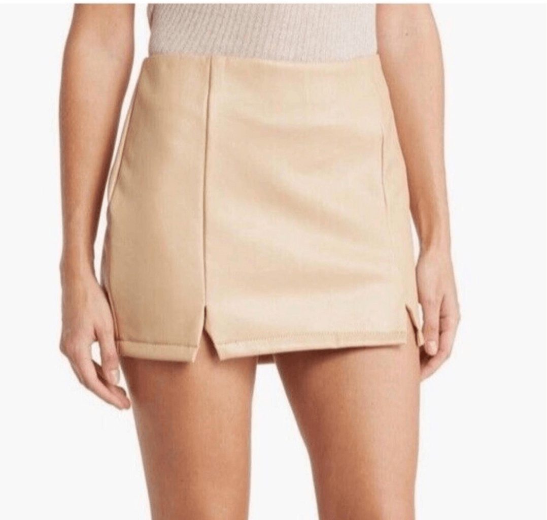 AFRM Tan Faux Leather Mini Skirt NWT Size XL