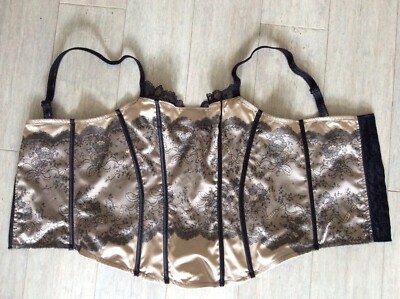BNWT Sexy black & nude lace detail corset size S 8-10 Chantelle