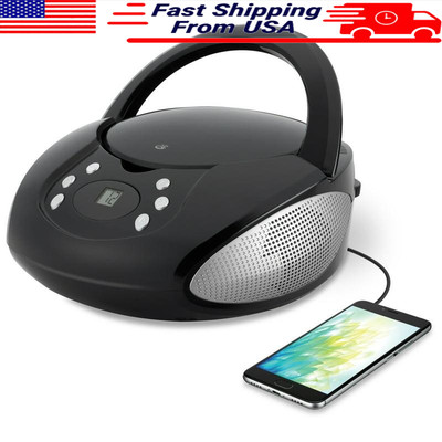 Portable CD Boombox AM/FM Radio Programmable Tracks Built-in Handle New Design
