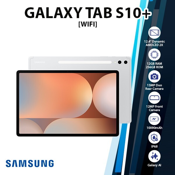 Samsung Galaxy Tab S10+ Android PC Tablet (Wi-Fi/Silver/12GB+256GB