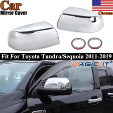 Chrome Front Side Mirror Cover Cap Replacement For Toyota Tundra Sequoia 2011-19