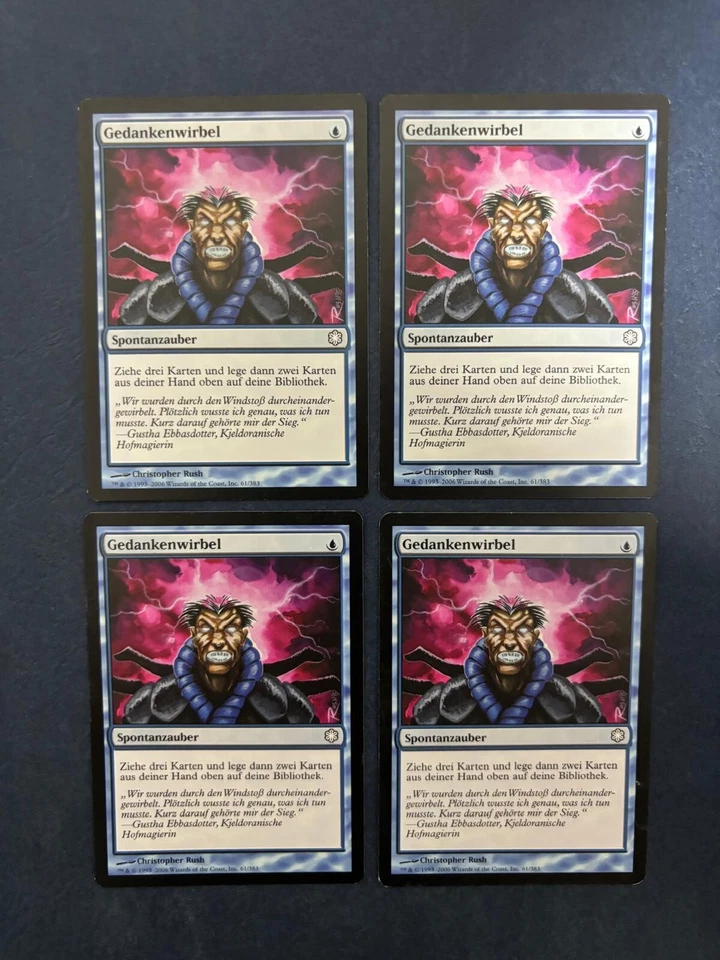 MTG 4X GERMAN ICE AGE ART BRAINSTORM FBB (COLDSNAP) MAGIC THE GATHERING BLUE - Image 3 of 4