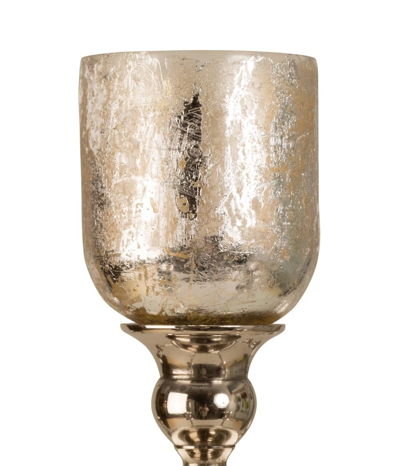 5 x Glasaufsatz Silber für Kerzenständer Glas Windlicht Aufsatz Kerzenhalter