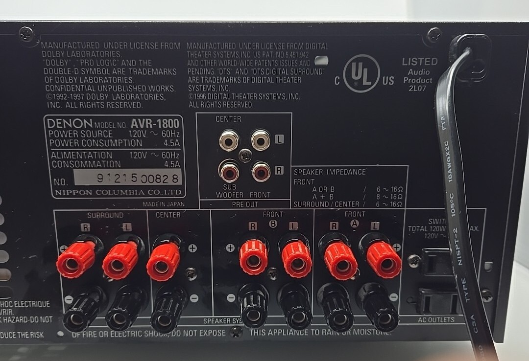 Denon AVR-1800 Receiver HiFi Stereo Audiophile Japan AV 5.1