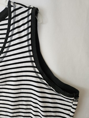 JMS 4XL 26/28 Women's Shape Fit Summer Tank Top Sleeveless V Neck Stripe - Picture 2 of 13