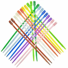 Low Profile In-Line Cable Ties - 7" to 14" Lengths - Black & Multicolor Options