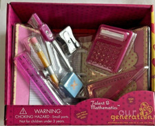 Our Generation School Supplies Math FOR 18" Doll-NO DOLL--SEALED