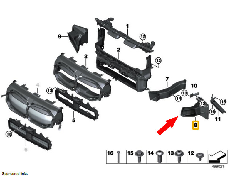 2021 AIR DUCT DISPLACED RADIATOR BMW 1 SERIES M135I XDRIVE F40  