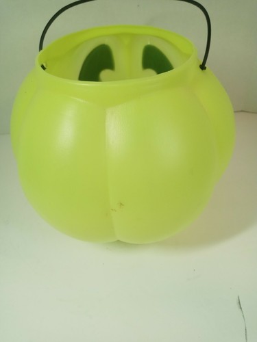 Vintage Halloween Pumpkin Bucket Blow Mold General Foam Plastics Lime green - Picture 4 of 12