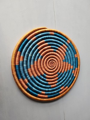  Handgewebter Korb aus Sisal bunt aus Ruanda - 24 cm Durchmesser 