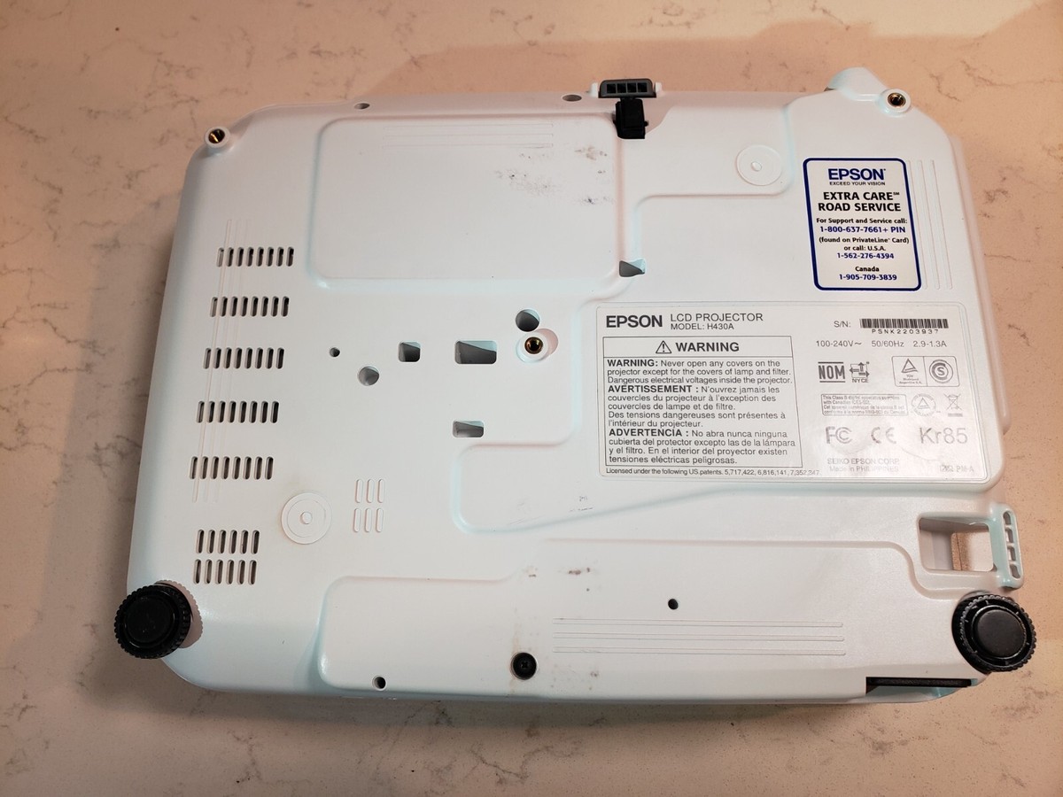 Epson LCD Projector Model H430A EX3210 with manuals, remote and