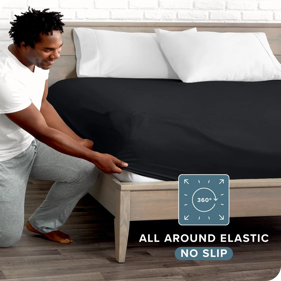 1800 Microfiber Fitted Sheet - Soft, Luxury, Deep Pocket by Bare Home - Image 3 of 4