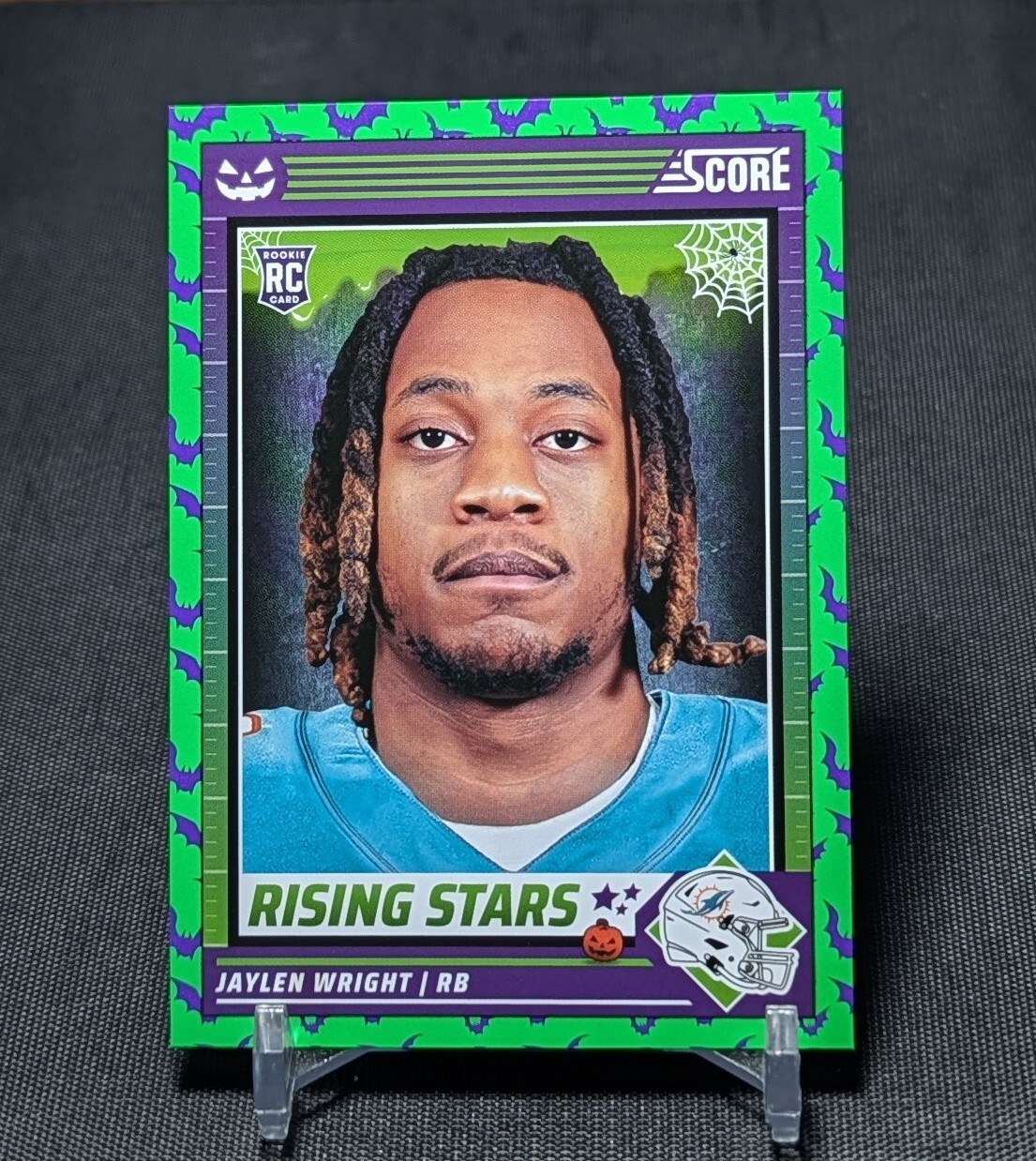 Jaylen Wright Green Bats Rookie RC 2024 Score A Treat Card #27 Miami Dolphins