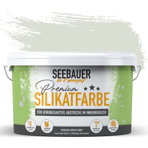SEEBAUER Pittura al silicato fai da te verde per interni - Pittura minerale traspirante per allergici - Foto 59 di 74