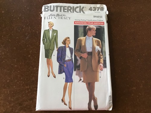 Butterick Pattern 3938 4378 ~ Jacket Skirt Dress Pants Vest ~Size 18 20 22 Uncut - Picture 5 of 7