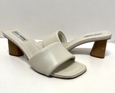 STEVE MADDEN SAGED Bone Leather Slip On Slides 8M