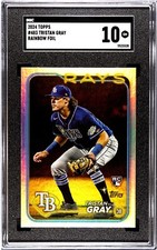 2024 Topps Rainbow Foil Parallel #483 - Tristan Gray - Rays Rookie RC SGC 10